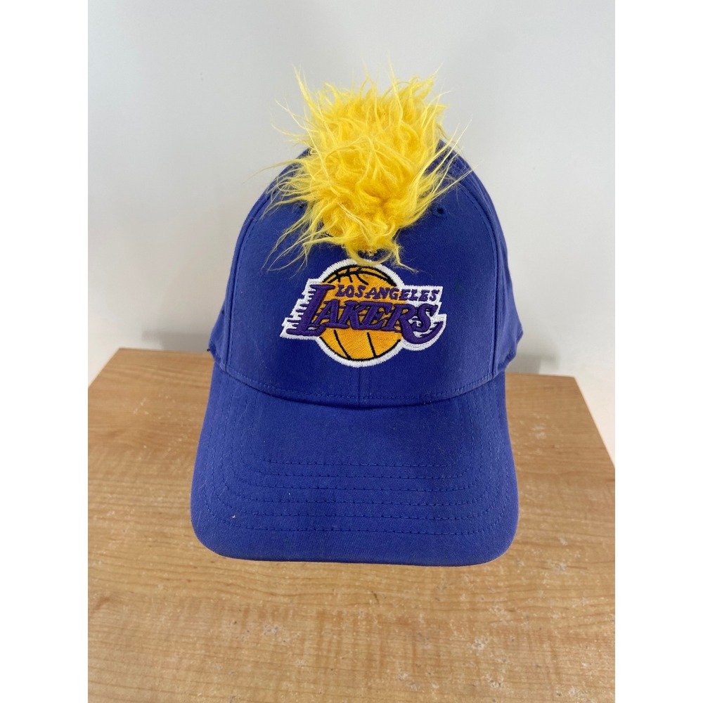 NBA Los Angeles Lakers Mohawk Baseball Cap Blue Yellow Novelty Hat Fan Gear